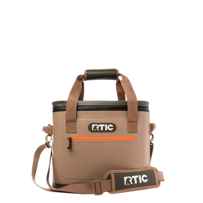 Front customization side of the RTIC Ultra-Tough Cooler 30 Can in Tan 