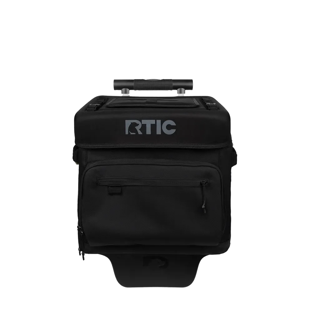 Front customization side of the RTIC Everyday Wheeled Cooler 40 Can in Black 