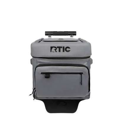 Front customization side of the RTIC Everyday Wheeled Cooler 40 Can in Smoke 