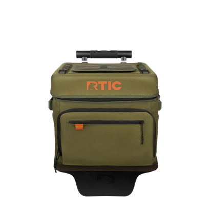 Front customization side of the RTIC Everyday Wheeled Cooler 40 Can in Olive 