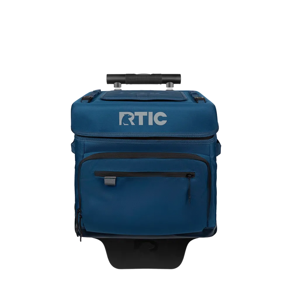 Front customization side of the RTIC Everyday Wheeled Cooler 40 Can in Navy 