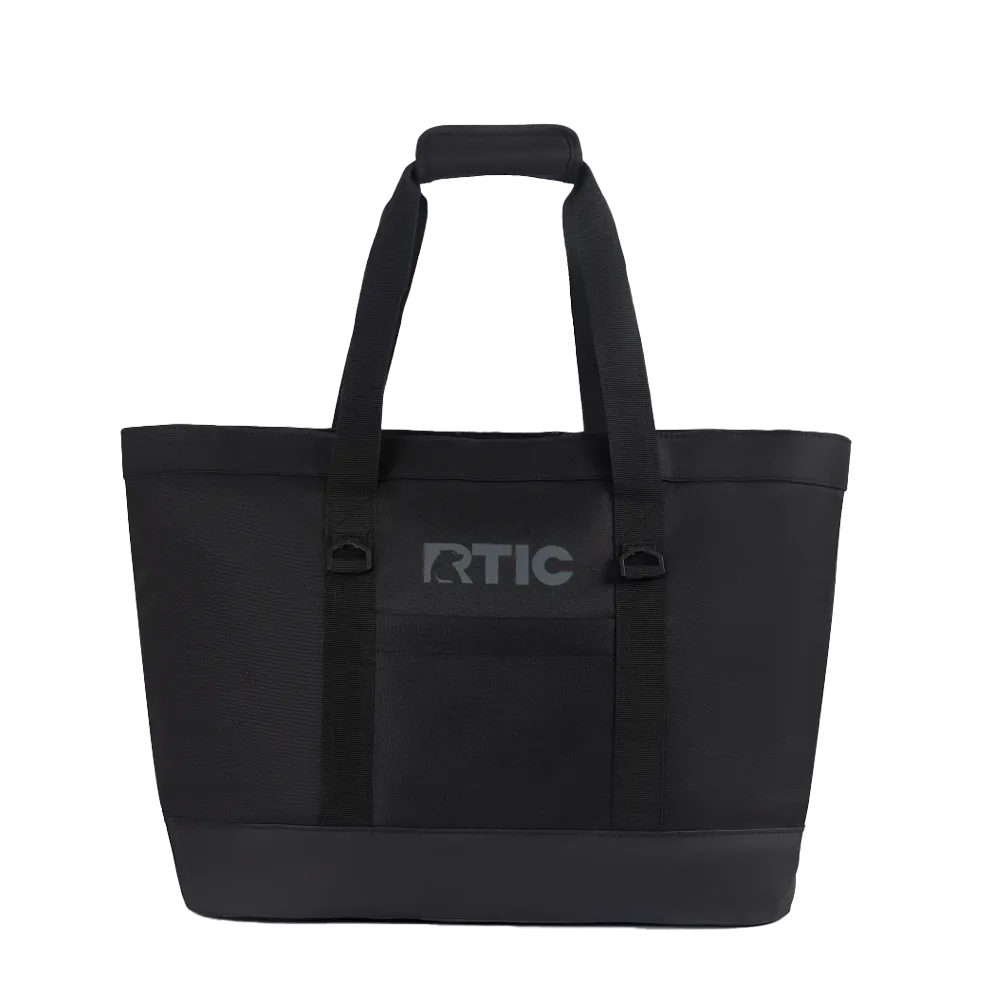 Front customization side of the RTIC Everyday Insulated Tote Bag 33 qt in Black 