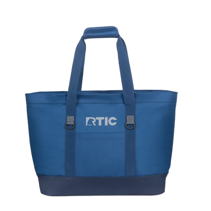 Front customization side of the RTIC Everyday Insulated Tote Bag 33 qt in Navy 
