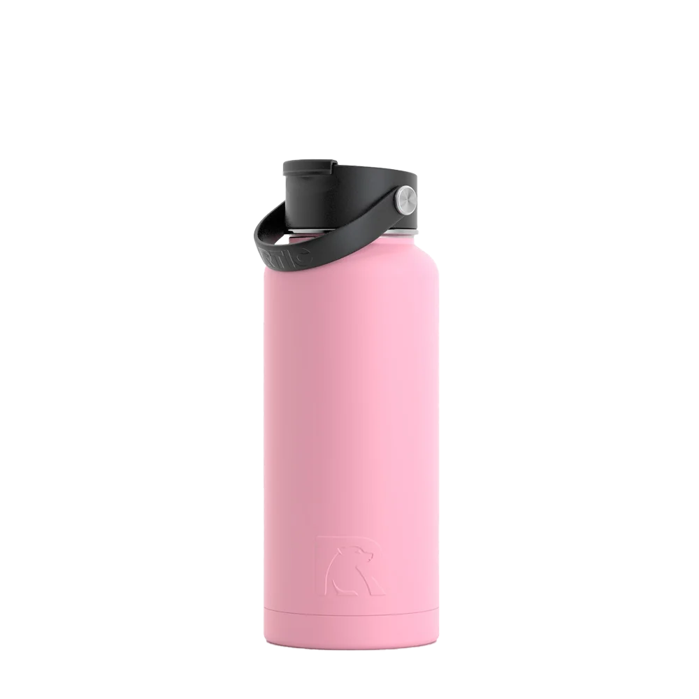 Back customization side of the RTIC Bottle 32 oz in Flamingo 