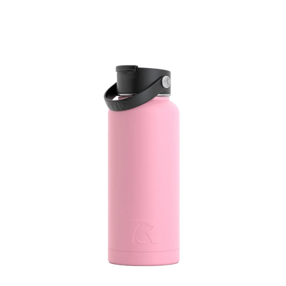 Back customization side of the RTIC Bottle 32 oz in Flamingo 