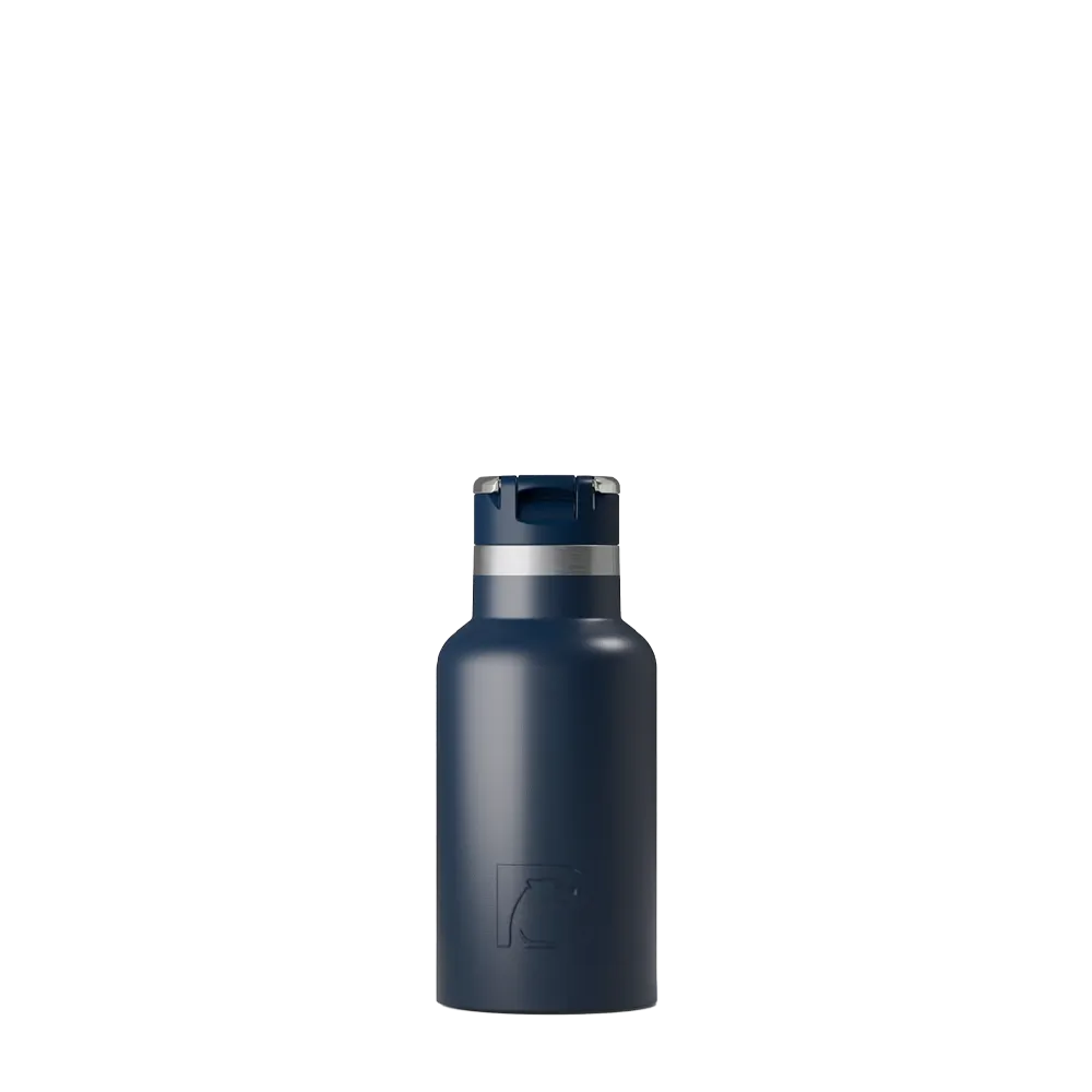 Front customization side of the RTIC Little Journey Bottle 12 oz in Navy 