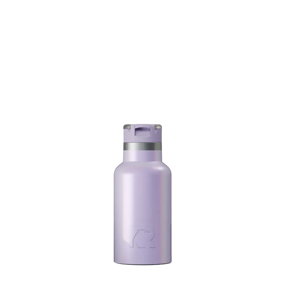 Front customization side of the RTIC Little Journey Bottle 12 oz in Glitter Lavender 