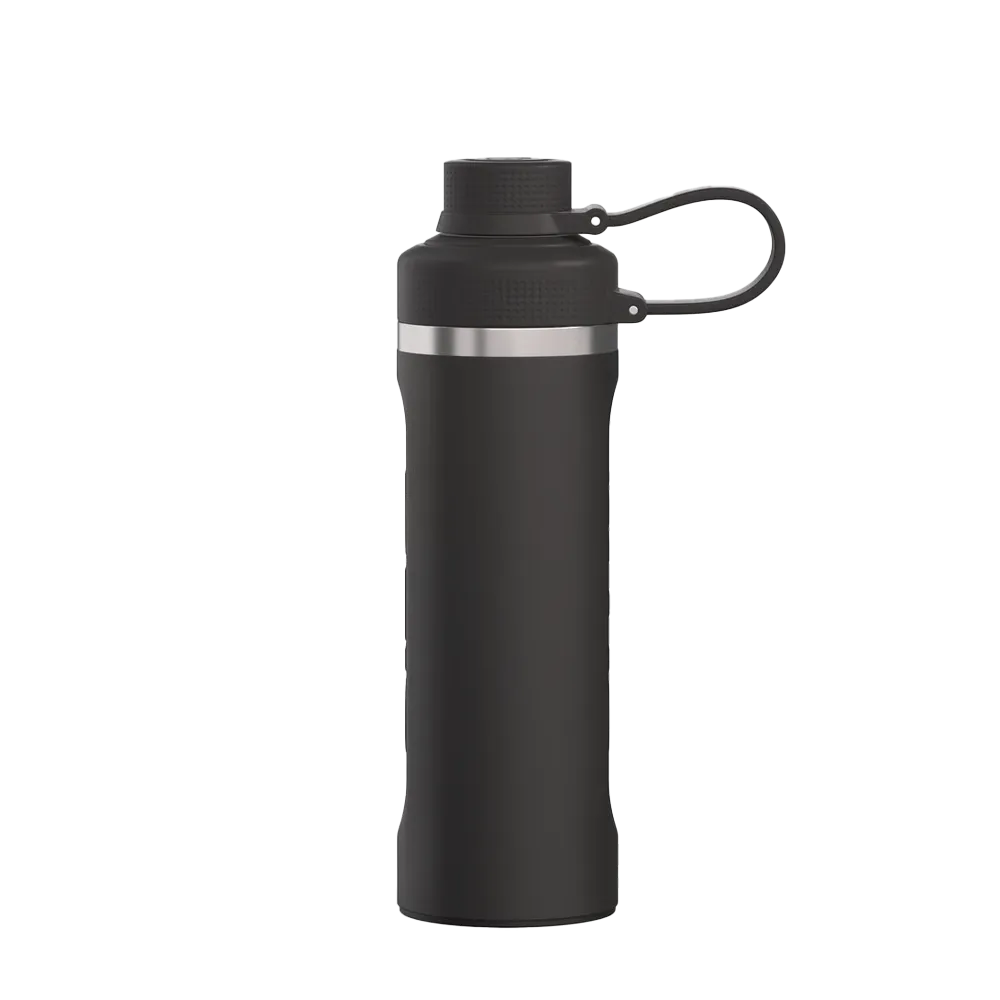Back customization side of the RTIC Refuel Bottle 16 oz in Black 