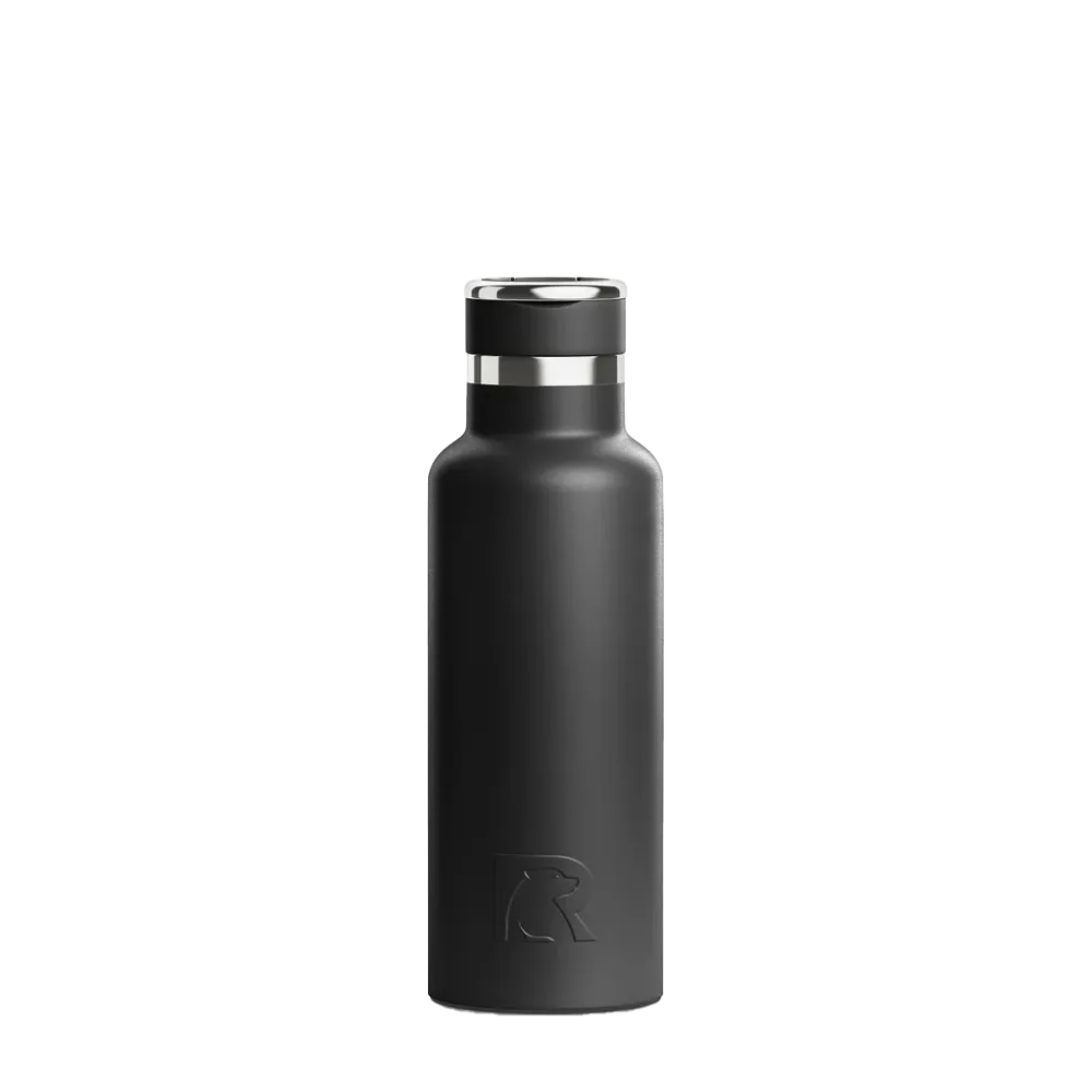 Front customization side of the RTIC Journey Bottle 16 oz in Black 