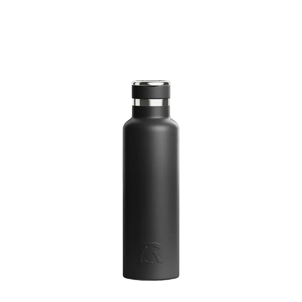 Front customization side of the RTIC Journey Bottle 20 oz in Black 