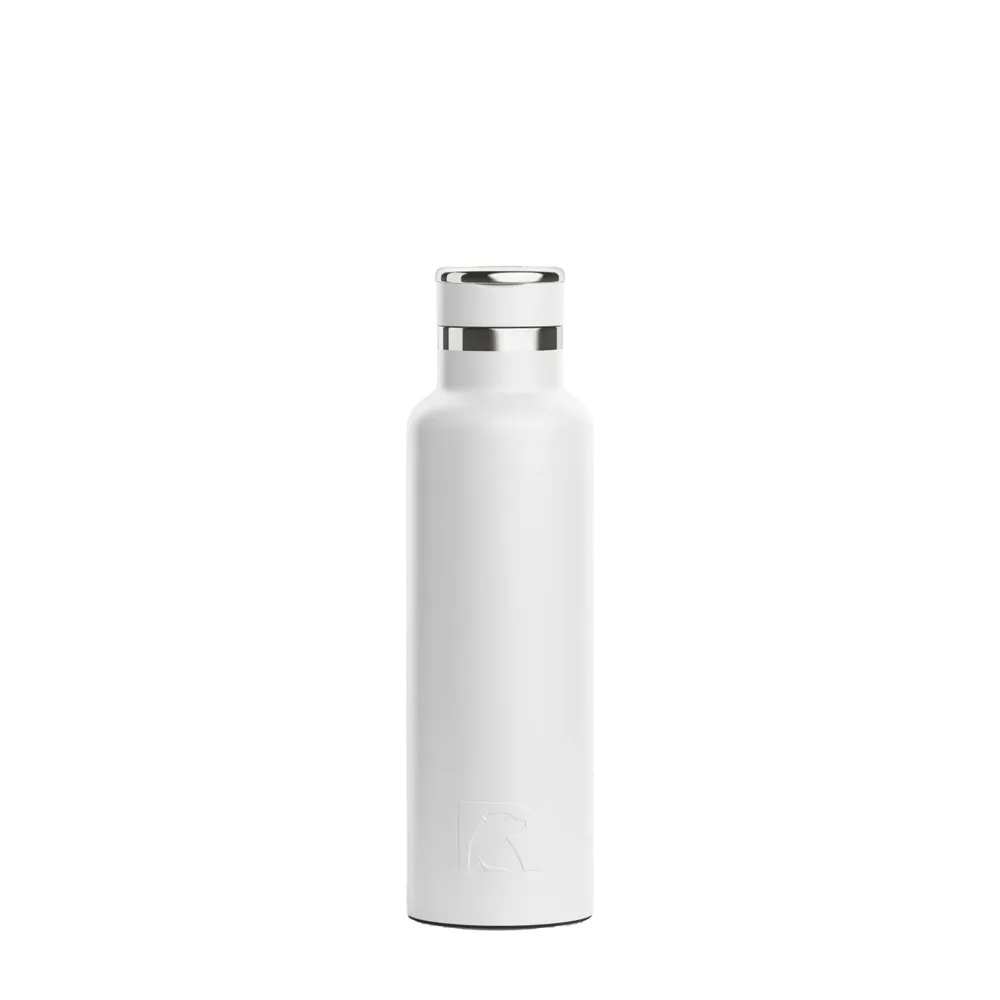 Front customization side of the RTIC Journey Bottle 20 oz in White 