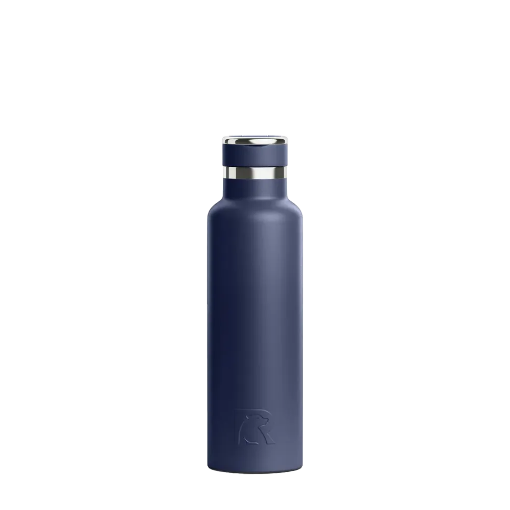 Front customization side of the RTIC Journey Bottle 20 oz in Navy 