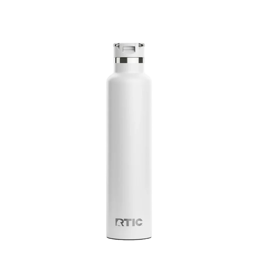 Back customization side of the RTIC Journey Bottle 26 oz in White 