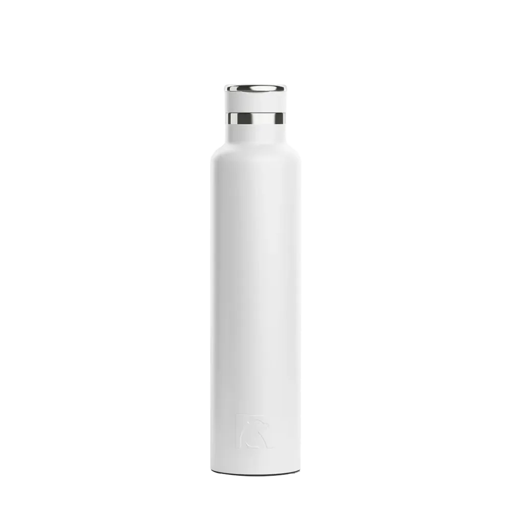 Front customization side of the RTIC Journey Bottle 26 oz in White 