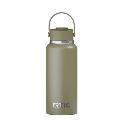 Back customization side of the RTIC Outback Bottle 32 oz in Olive 