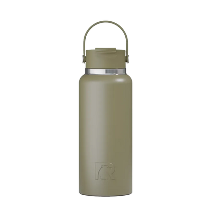Front customization side of the RTIC Outback Bottle 32 oz in Olive 