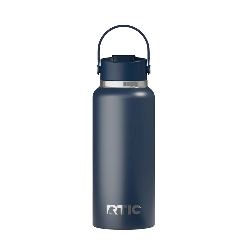 Back customization side of the RTIC Outback Bottle 32 oz in Navy 