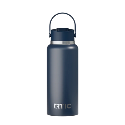 Back customization side of the RTIC Outback Bottle 32 oz in Navy 