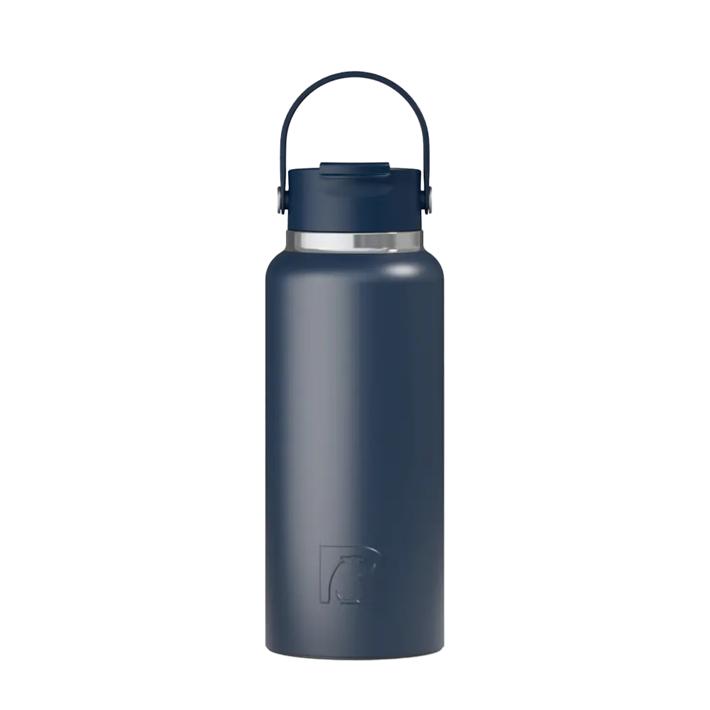Front customization side of the RTIC Outback Bottle 32 oz in Navy 