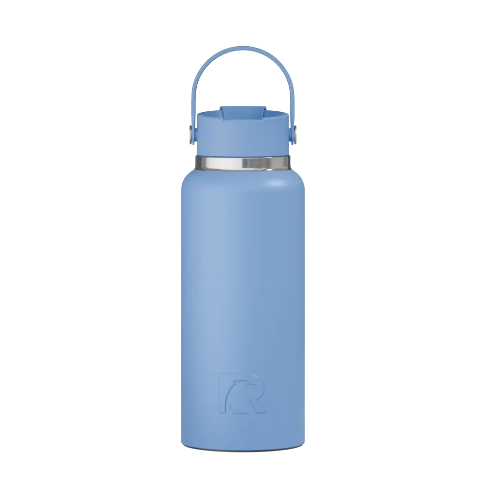 Front customization side of the RTIC Outback Bottle 32 oz in Denim 