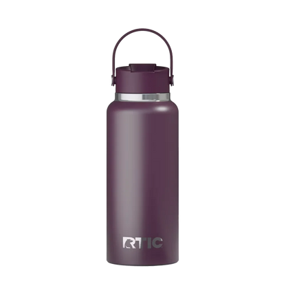 Back customization side of the RTIC Outback Bottle 32 oz in Plum 