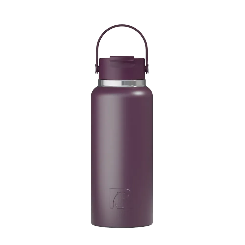 Front customization side of the RTIC Outback Bottle 32 oz in Plum 