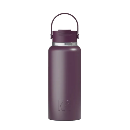 Front customization side of the RTIC Outback Bottle 32 oz in Plum 