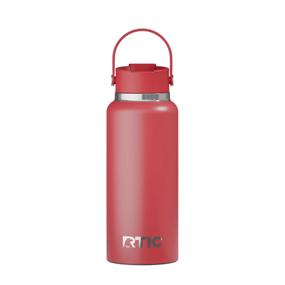 Back customization side of the RTIC Outback Bottle 32 oz in Flag Red 
