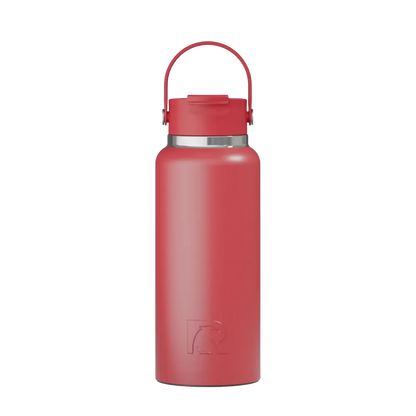 Front customization side of the RTIC Outback Bottle 32 oz in Flag Red 