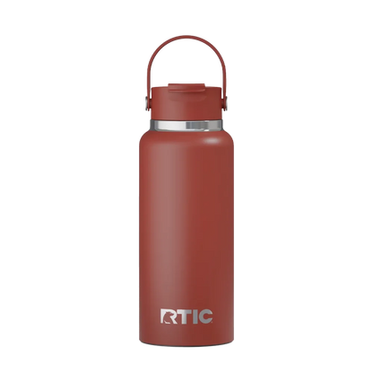 Back customization side of the RTIC Outback Bottle 32 oz in Black Cherry 