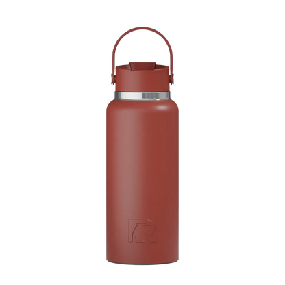 Front customization side of the RTIC Outback Bottle 32 oz in Black Cherry 