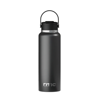 Back customization side of the RTIC Outback Bottle 40 oz in Black 