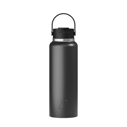 Front customization side of the RTIC Outback Bottle 40 oz in Black 