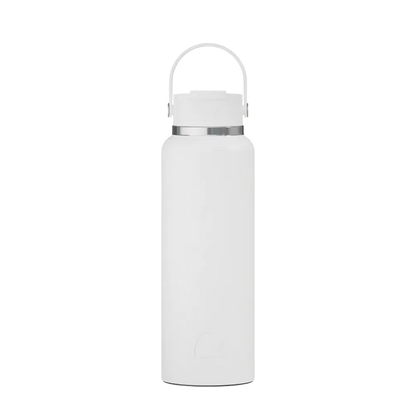 Front customization side of the RTIC Outback Bottle 40 oz in White 