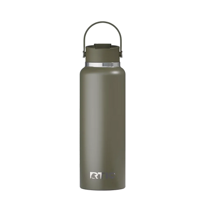 Back customization side of the RTIC Outback Bottle 40 oz in Olive 