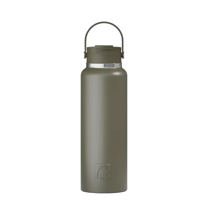 Front customization side of the RTIC Outback Bottle 40 oz in Olive 