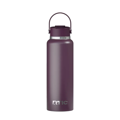 Back customization side of the RTIC Outback Bottle 40 oz in Plum 