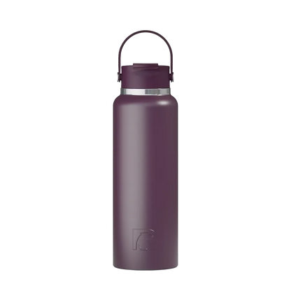 Front customization side of the RTIC Outback Bottle 40 oz in Plum 