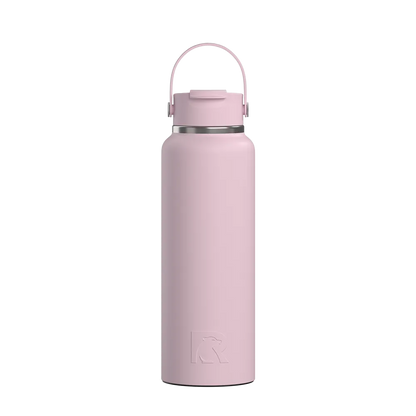 Front customization side of the RTIC Outback Bottle 40 oz in Pale Pink 