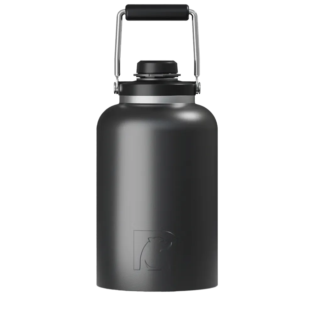 Back customization side of the RTIC Outback Jug 1 Gallon in Black 