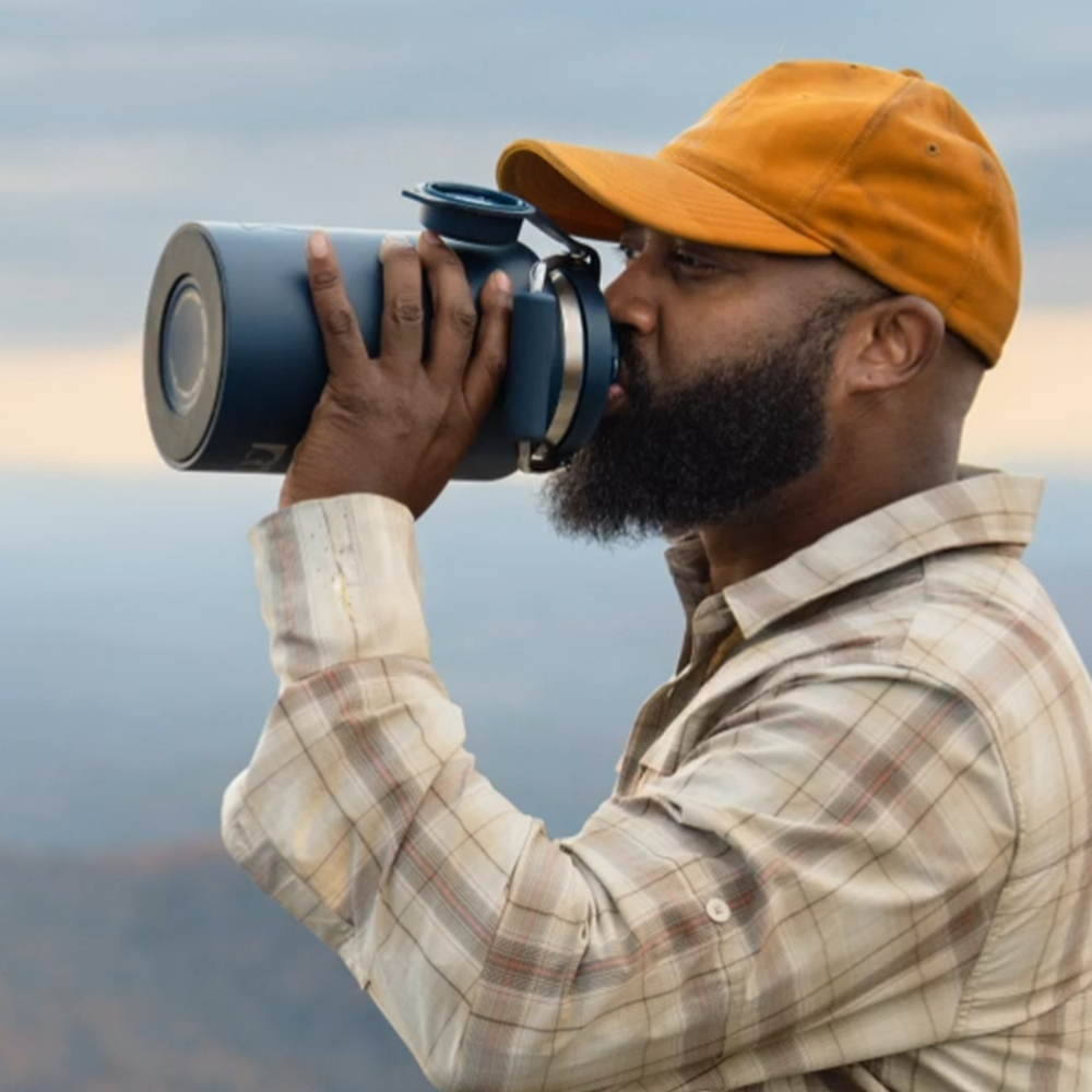 Man drinking for RTIC Outback Jug.