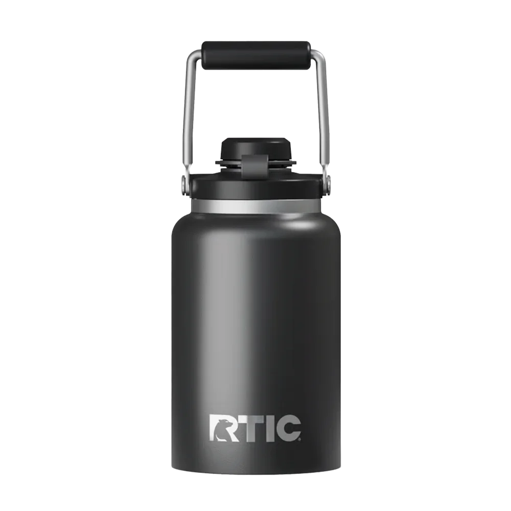 Back customization side of the RTIC Outback Jug Half Gallon in Black 