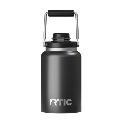 Back customization side of the RTIC Outback Jug Half Gallon in Black 