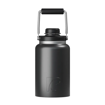 Front customization side of the RTIC Outback Jug Half Gallon in Black 