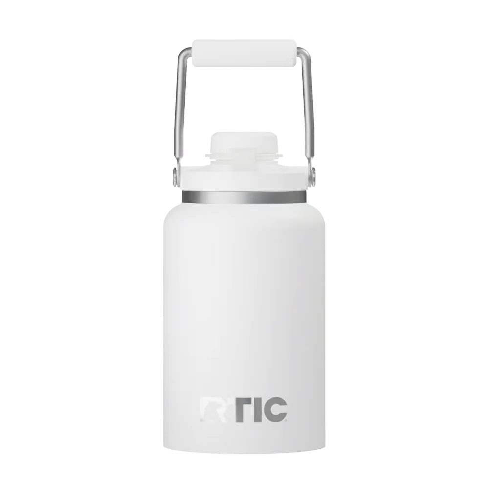 Back customization side of the RTIC Outback Jug Half Gallon in White 