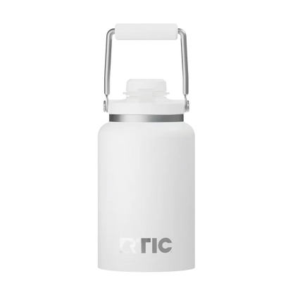 Back customization side of the RTIC Outback Jug Half Gallon in White 