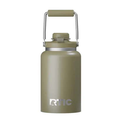 Back customization side of the RTIC Outback Jug Half Gallon in Olive 