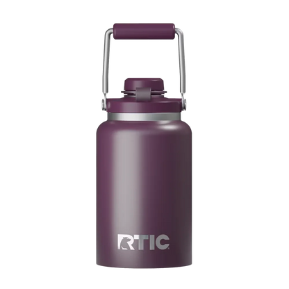 Back customization side of the RTIC Outback Jug Half Gallon in Plum 