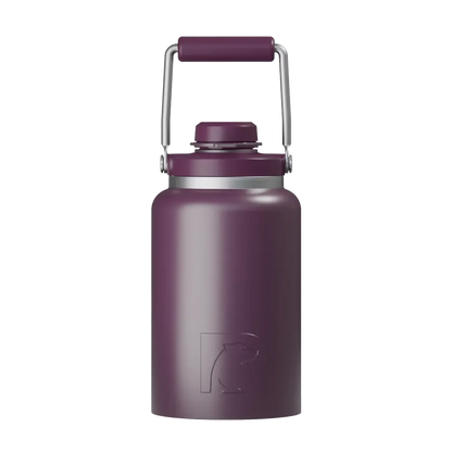 Front customization side of the RTIC Outback Jug Half Gallon in Plum 