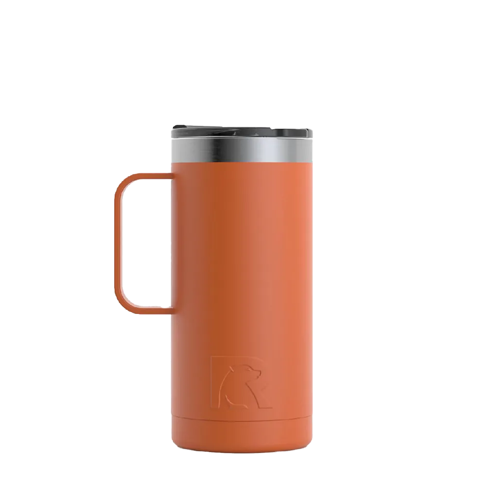 RTIC Coffee Mug with Handle, 12oz, Orange, Portable Travel Thermal